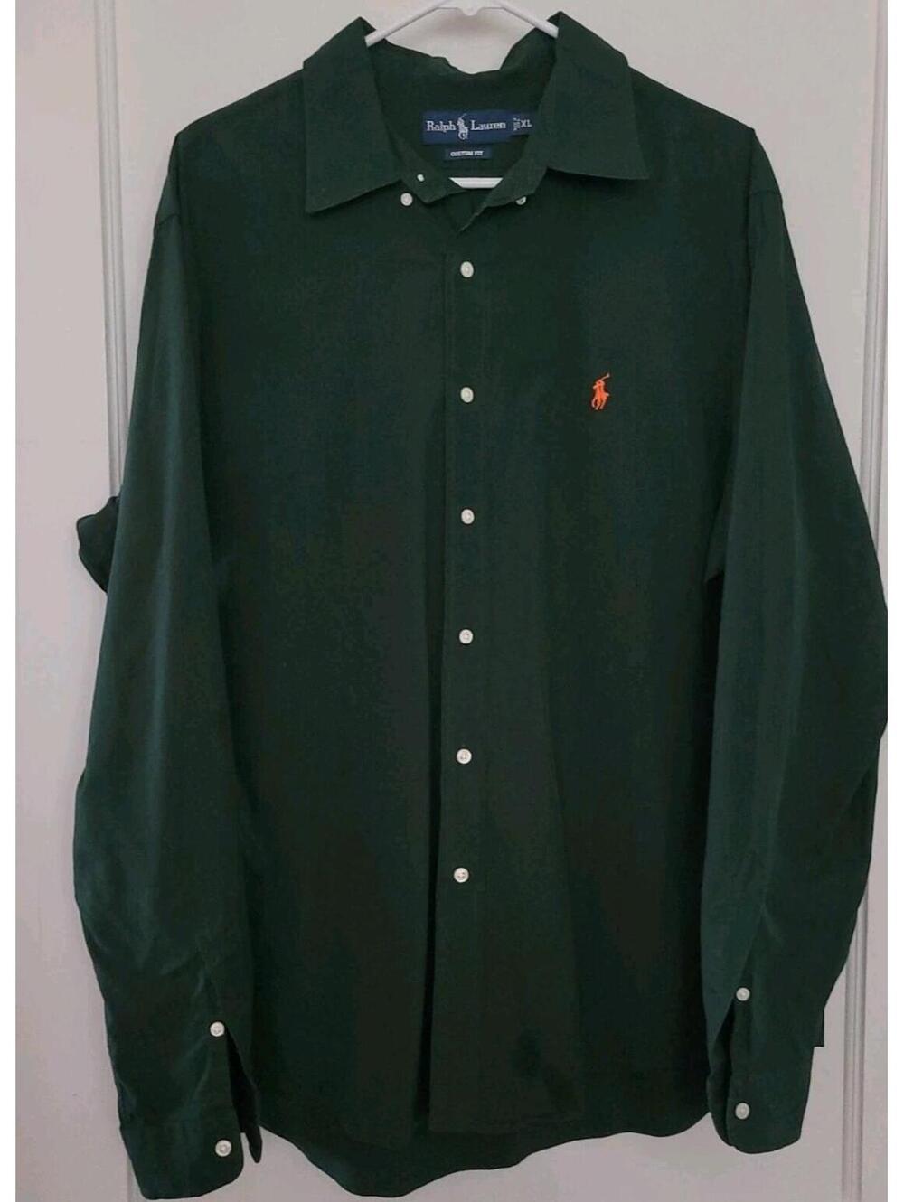 Ralph Lauren Men’s XL Dark Hunter Green Dress Shirt Business Button Down